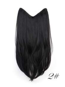 合成长直发接发 22 英寸夹式接发 V 形耐热假发 女士女孩天然接发 圣诞节热卖 - 彩色 - 查看 17