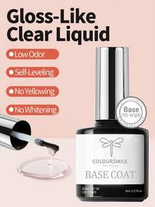 COLOURSMILE 凝胶面漆底漆适用于凝胶指甲油，3 件免擦拭哑光和闪亮面漆，持久高光泽和哑光效果，在家 DIY - 無色 - 查看 4