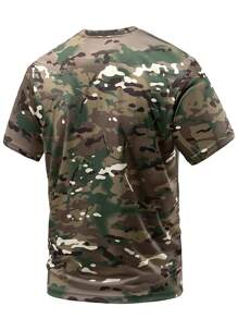 Summer New Camo Print Loose Casual Versatile Short Sleeve T-Shirt For Men