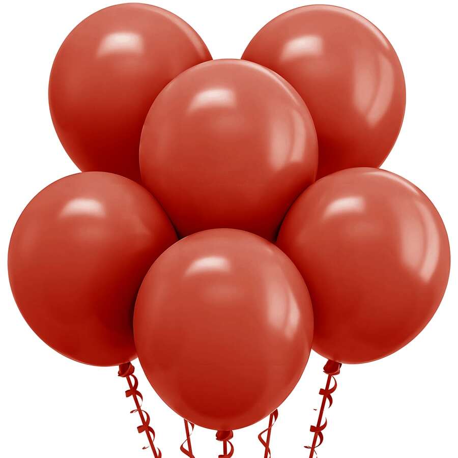 12 Plain Colorful Balloon Balloons 16 Inches Large Round Balloons Premium Birthday Party Decoration - 紅陶 - 查看 1