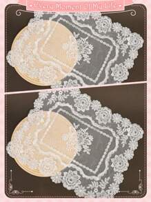 1pc Lace Embroidered Table Placemat, Decor Pad For Furniture, Photography Prop - Multicolor - View 29