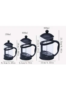 1 pieza Cafetera portátil, olla de prensa francesa con filtro de acero inoxidable y mango resistente al calor, disponible en volúmenes de 350ml/600ml/800ml, excelente para una taza de café por la mañana para empezar el día de vuelta a la escuela