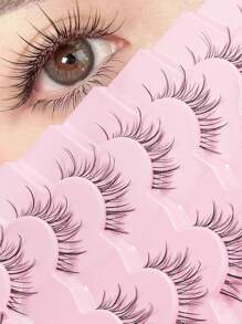 7 Pairs Of Natural And Dramatic False Eyelashes With Various Lengths Of 6-15 Millimeters And Mixed Thicknesses Of 0.03-0.07 Millimeters, C&D Curly Hair, Suitable For Doll, Role-Playing, And Anime Styles - Easy To Stick, Self-Adhesive, Reusable Eyelashes, Suitable For Makeup And Special Occasions