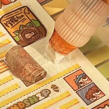 1pc High Viscosity Rotating Press Polka Dot Glue Stick, Double-Sided Tape For Scrapbooks, Crafts, School/Office Supplies