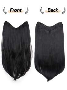 合成长直发接发 22 英寸夹式接发 V 形耐热假发 女士女孩天然接发 圣诞节热卖 - 彩色 - 查看 10