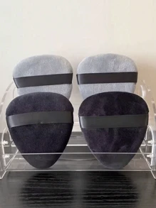 1pc Teardrop Shaped Makeup Sponge Puff For Setting Powder, Plush And Soft Flocked, Triangle Pointed Head - Multicolor - View 2