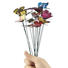 Borboletas decorativas 3d enfeite jardim vasos com haste kit 12un mini