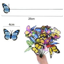 Borboletas decorativas 3d enfeite jardim vasos com haste kit 12un mini