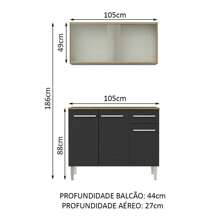 Madesa Emilly Modular Complete Integral Kitchen With Feet Color Brown/Black - Brown and Black - View 3
