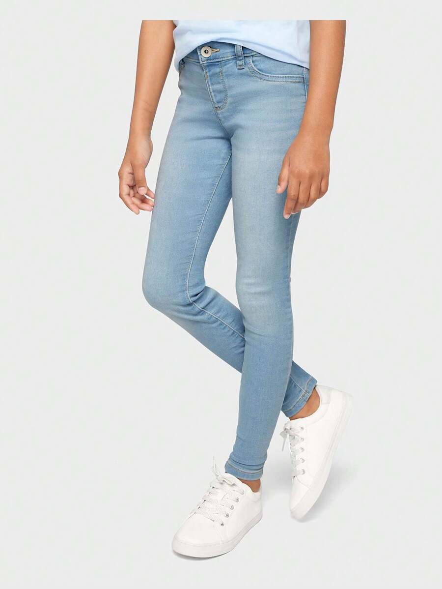 The Children's PLACE Girls Light Wash Stretch Knit Denim Jeggings - LT 90S BLU WSH - View 1