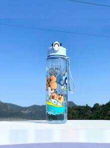1pc 800ml Cute Capybara Cartoon Sports Water Bottle With Straw, Leakproof, Shockproof, Portable - Suitable For Travel, Outdoor Activities, Students - Ideal Gift For Valentine's Day, Mother's Day, Thanksgiving, Christmas And New Year