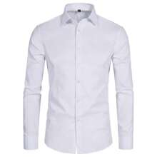 Men's Slim Dress Shirt – Fitted Cut And Modern Style - White - View 2
