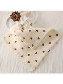 Baby Bibs 4 Layers Gauze Soft Facial Wash Cloth Small Square Handkerchief, Newborn Nursing