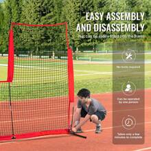 L&I Screen Baseball For Batting Cage 7x7&7x4 Ft Baseball & Softball Safety Screen Body Protector Portable Batting Screen With Carry Bag Wheels Ground Stakes Heavy Duty Pitching Net For Pitchers Protection - L 7x7 Ft - View 6