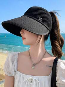 Chapeau de soleil en maille tricotée à la mode pour femme, chapeau pare-soleil polyvalent et décontracté pour l'été, protection solaire pour la plage, les voyages, l'extérieur et les festivals, 2025