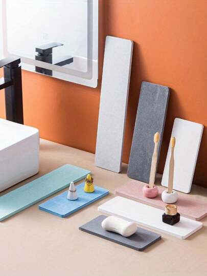 1 Piece Diatomaceous Earth Tray, Diatomaceous Earth Dish, Dining Room Decorative Tray, Ultimate Water Absorbent Diatomaceous Earth Coaster - Multipurpose Soap Dish, Plant Tray And Coaster, Bathroom Countertop Stone Drying Tray And Toothbrush Holder, Diatomaceous Earth Absorbent Stone Tray For Kitchen, Dining Room, Living Room, Bedroom, Bathroom And More (Please Note The Good Material)