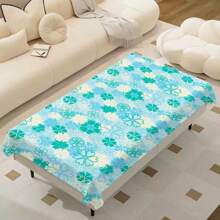1 Piece Rectangle Waterproof Table Cloth With Four-Leaf Clover Print, Wipe-Clean Reusable Tablecloth Suitable For Outdoor Tables, Picnics, Camping, Dining Tables, Coffee Tables, Desks And Vanity - Ideal For Parties And Holidays