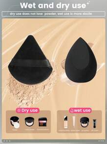 4pcs Makeup Sponges + 2pcs Makeup Powder Puffs, Soft Powder Puff, Dual-Use Powder Puff, Multi-Function Makeup Applicators, Suitable For Powder, Foundation, And Concealer, Fits All Skin Types, Beauty Care Products