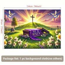 Jesus Easter Egg And Cross Wall Covering, Background Cloth Suitable For Living Room, Bedroom, Office And Outdoor Decoration, Suitable For Parties And Holiday Gifts - Multicolour - View 3