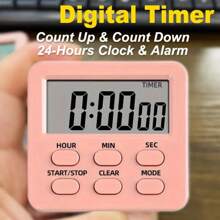 1pc Multi-Function Electronic Timer, Versatile Digital Kitchen Timer With Alarm Clock - Count Up & Down, 24-Hour Display, Memory Function, Magnetic Digital Timers, Big LCD Display The Loud/Silent Switch Countdown Timer, Extensively Use In Break Time, Cooking, Gym, Meeting, Classroom, Timer Gift, Apartment Essentials, College Dorm Essentials ,No Battery Included - Hot Sale Upgrade - View 14