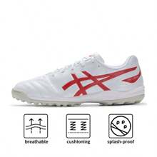 Zapatos de entrenamiento para hombres, zapatos deportivos casuales, tacos de fútbol para campo TF, sugerencia de talla: pedir 1 talla talla grande grande - Blanco/Rojo - Ver 1
