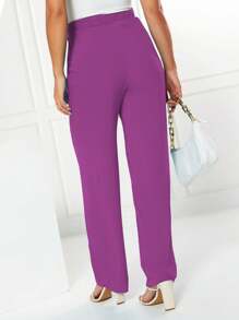 K&K FASHION Women Pants - 紫色 - 查看 6
