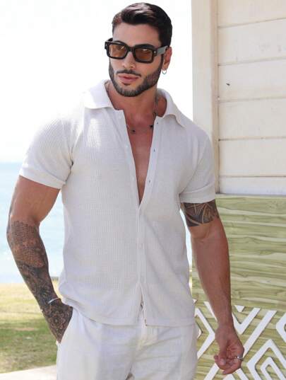 TRICOT DE LUXO camisa masculina manga curta tricot primavera verão casual alta qualidade envio imediato