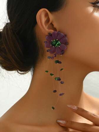 2 st eleganta vintage överdrivna sexiga bohemiska röda hjärtvågiga blomformade gör-det-själv handgjorda pärlor, stenar, konstgjord jadeharts tofshänge guldkopparörhängen, lämpliga för fest, högtid, alla hjärtans dag-present