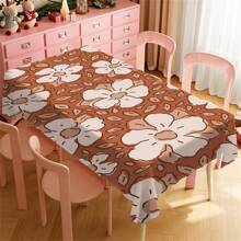 1 Piece Rectangle Waterproof Table Cloth With Four-Leaf Clover Print, Wipe-Clean Reusable Tablecloth Suitable For Outdoor Tables, Picnics, Camping, Dining Tables, Coffee Tables, Desks And Vanity - Ideal For Parties And Holidays