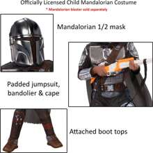 KIWI Mandalorian Silver Premium Child Costume - Officially Licensed Star Wars Saga Character Costume - Iconic Character Costume Authentic Mandalorian Design - Premium Mandalorian Silver Costume - Perfect For Carnival, Parties And Themed Events - 彩色 - 查看 2