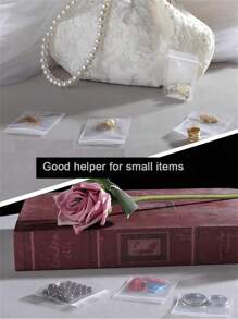 100 chiếc túi nhựa trong suốt có khóa kéo có thể đóng lại, túi nhựa trong suốt có khóa kéo kín, tiền xu, ốc vít, túi nhựa tự khóa đựng các vật dụng nhỏ, đồ trang sức, đồ ăn nhẹ, quần áo, đám cưới, sinh nhật - Trong sáng - Xem 4