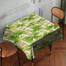 1 Piece Rectangle Waterproof Table Cloth With Four-Leaf Clover Print, Wipe-Clean Reusable Tablecloth Suitable For Outdoor Tables, Picnics, Camping, Dining Tables, Coffee Tables, Desks And Vanity - Ideal For Parties And Holidays