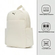 Puma 大容量运动背包，学生书包，情侣休闲背包 - 雪白色 藍色 - 查看 1