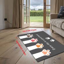 1pc Soft, Lightweight Crystal Fleece Customized/Personalized Welcome Doormat With Cute Paw Prints Design