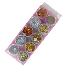 10 Glitter Encapsulado Flocado Para Decoração de Unhas  Chic & Fun - Prata - Visão 3