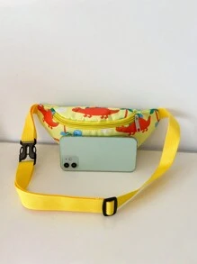 Bolso de cintura/bandolera/pecho con estampado de dibujos animados lindos para niños, de uso informal