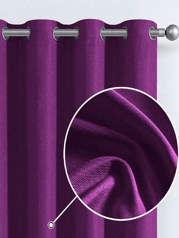 1pc Linen Coated Light Blocking, Noise Reducing Curtain, Decorative Curtain For Bedroom, Living Room, Home Decoration, All Season Use