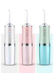 Kemei 1pc Oral Irrigator Portable Dental Water Flosser USB Rechargeable Water Jet Floss Tooth Pick 4 Jet Tip 220ml 3 Modes-White Portable Electric Water Flosser With 4 Nozzles, Usb Charging & 3 Smart Modes, Fully Automatic Handheld Oral Irrigator For Teeth Cleaning And Home Dental Care Birthday Gifts For Women Best Friend Gifts For Women Gift For Women - Multicolor - View 2