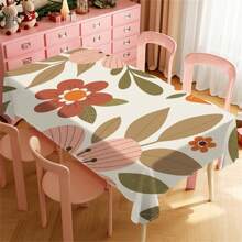 1 Piece Rectangle Waterproof Table Cloth With Four-Leaf Clover Print, Wipe-Clean Reusable Tablecloth Suitable For Outdoor Tables, Picnics, Camping, Dining Tables, Coffee Tables, Desks And Vanity - Ideal For Parties And Holidays