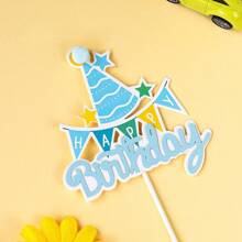 10 piezas Decoraciones para pastel arcoíris de "Feliz cumpleaños", decoraciones de papel para pastel de boda, set de cupcakes, sin electricidad, sin plumas, decoración para hornear