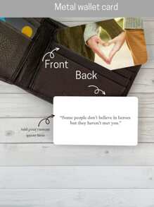 1pc Custom Photo Wallet Card, Personalized Photo Wallet Insert Card, Custom Couple Photo Wallet Card, Personalized Engraved Wallet Card With Picture, Personalised Photo Wallet Purse Card, Pets, Grandparents, Children, Girlfriend For Christmas, For Winter, - Multicolor - View 2