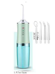 Kemei 1pc Oral Irrigator Portable Dental Water Flosser USB Rechargeable Water Jet Floss Tooth Pick 4 Jet Tip 220ml 3 Modes-White Portable Electric Water Flosser With 4 Nozzles, Usb Charging & 3 Smart Modes, Fully Automatic Handheld Oral Irrigator For Teeth Cleaning And Home Dental Care Birthday Gifts For Women Best Friend Gifts For Women Gift For Women - Multicolor - View 9
