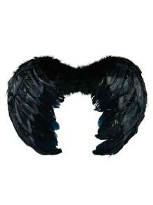 Angel Wing And Tiara Kit For Adults And Children, Fancy Dress Party, Carnival, Halloween, Cosplay - 黑色 - 查看 4