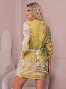 Women's Spring Summer Casual Shirt With Toucan Print - 綠色 - 查看 2