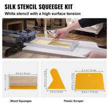 Screen Printing Kit, 2&3 PCS Aluminum Silk Screen Printing Frames, 5&2 Glitters And Screen Printing Squeegees And Transparency Films, 6x10/8x12/10x14inch & 8x10/10x14in 110 Count Mesh,  For DIY T-Shirts Printing - 3 chiếc - Xem 4
