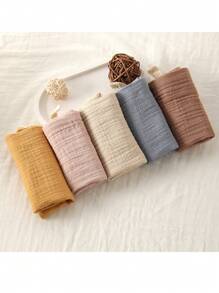 Baby Bibs 4 Layers Gauze Soft Facial Wash Cloth Small Square Handkerchief, Newborn Nursing