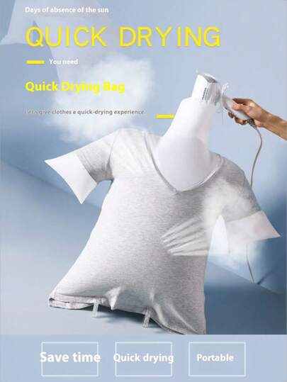 1pc Portable Travel Clothes Drying Bag, No-Installation Dryer, Quick-Dry Bag For Down Jackets, Fluffs Up Fabrics