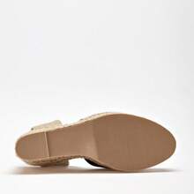 Women's Semi-Open Wedge Sandal With 10cm Platform 132118 Navy Blue