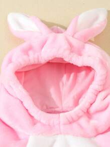 Unisex Baby Flannel Romper Animal  Costume Hooded Cartoon Outfit Suit Baby Halloween Costumes Cute Animal Outfit Funny Monster Costume Halloween Gifts For Infant Toddler Kids - Pink - View 3