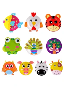 120Sheets/Set Kids DIY Paper-Cutting Art Kit With Scissors, 10 Pcs/Set Paper Tray Stickers,Montessori Educational Cutting And Pasting Toy, Vivid Designs,Creative Hands-On Craft Set For Family Bonding, Motor Skills & Holiday Fun